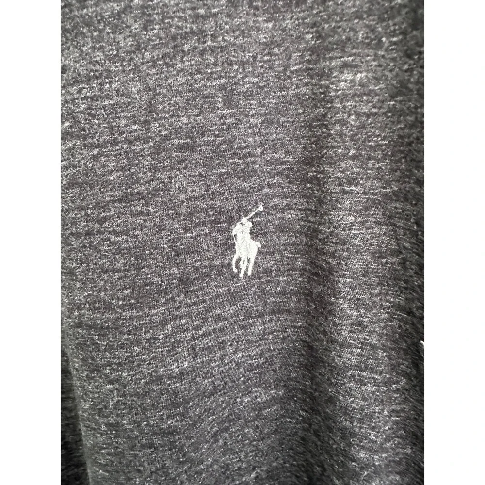 Polo Ralph Lauren Mens 4XB Charcoal Gray Heather Long Sleeve Hooded T-Shirt Pony
